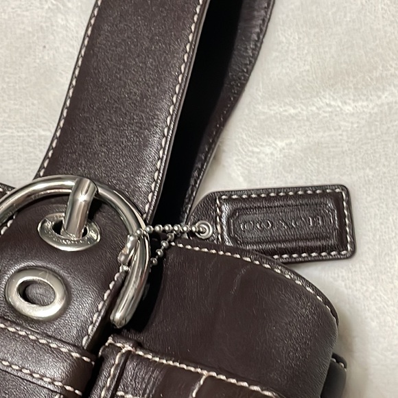 Dark brown, used, medium size Coach purse. Used but very good condition. - Picture 2 of 3